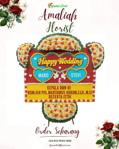 Papan Bunga Pernikahan Gedung Tegar Beriman Cibinong